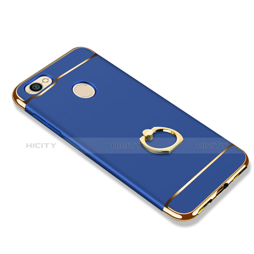 Cover Lusso Metallo Laterale e Plastica con Anello Supporto per Xiaomi Redmi Note 5A Prime Blu