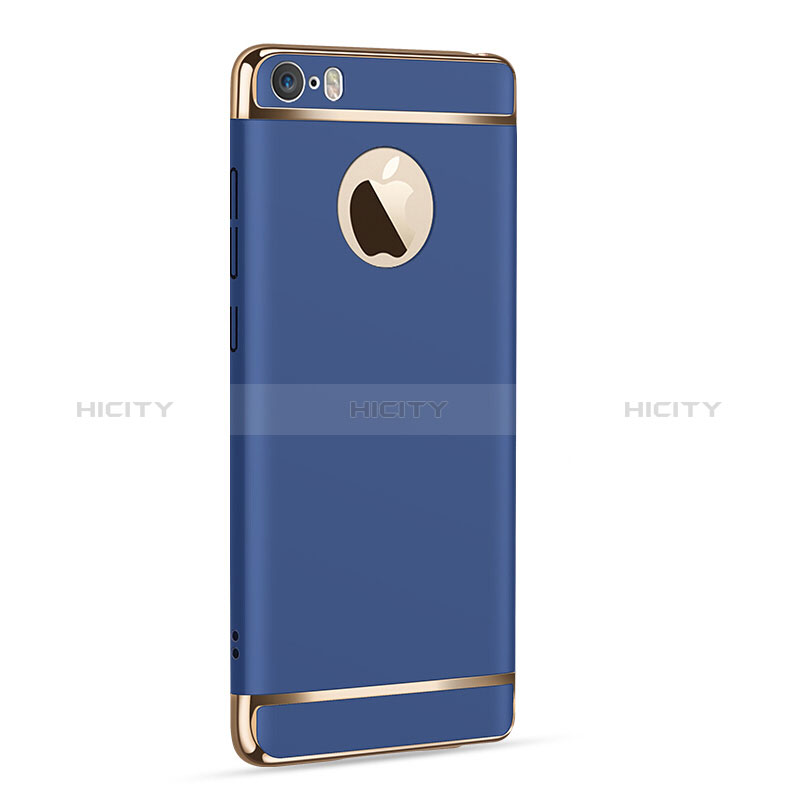 Cover Lusso Metallo Laterale e Plastica F02 per Apple iPhone SE Blu