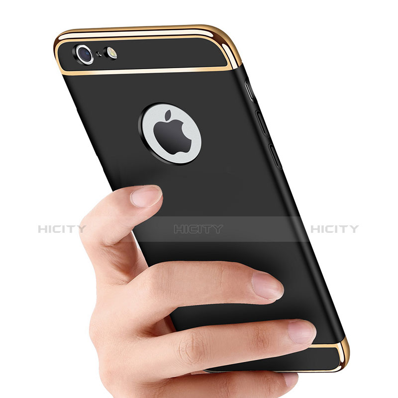 Cover Lusso Metallo Laterale e Plastica M01 per Apple iPhone 6 Plus Nero