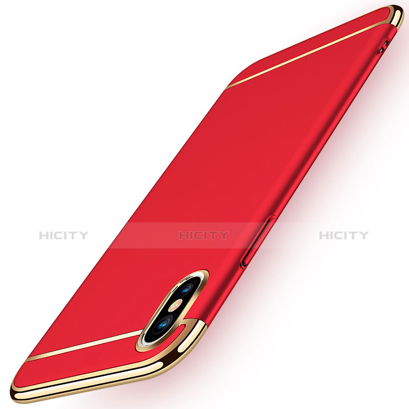 Cover Lusso Metallo Laterale e Plastica M01 per Apple iPhone X Rosso