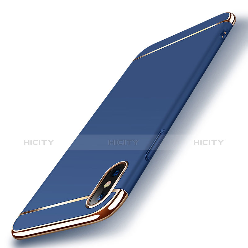 Cover Lusso Metallo Laterale e Plastica M01 per Apple iPhone Xs Max Blu