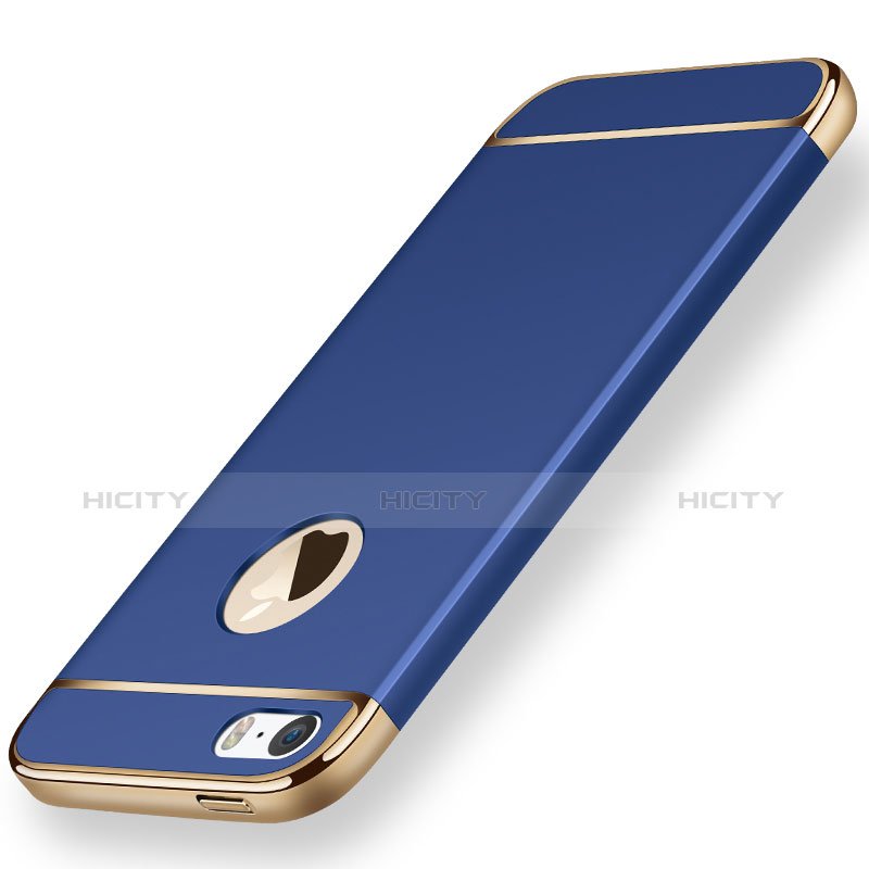 Cover Lusso Metallo Laterale e Plastica per Apple iPhone 5S Blu