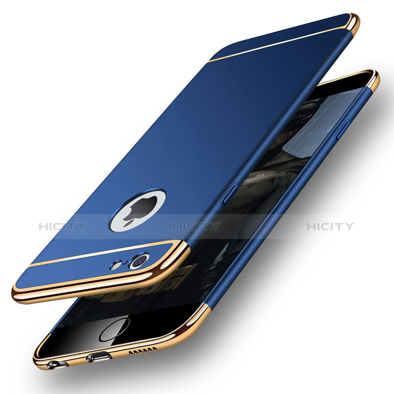 Cover Lusso Metallo Laterale e Plastica per Apple iPhone 6 Blu