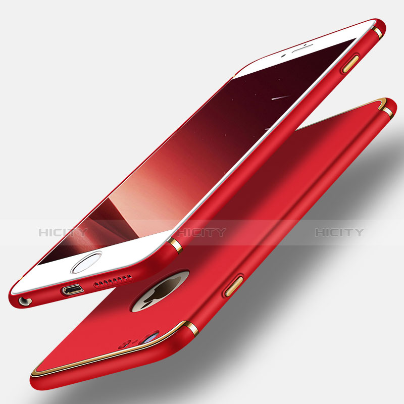 Cover Lusso Metallo Laterale e Plastica per Apple iPhone 6 Plus Rosso