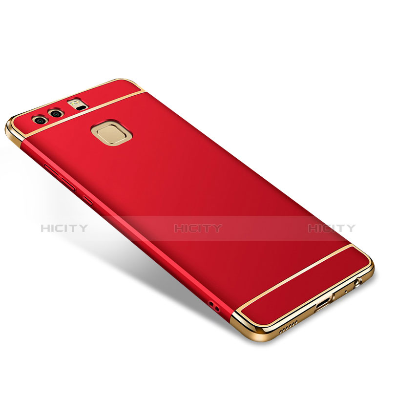 Cover Lusso Metallo Laterale e Plastica per Huawei P9 Plus Rosso