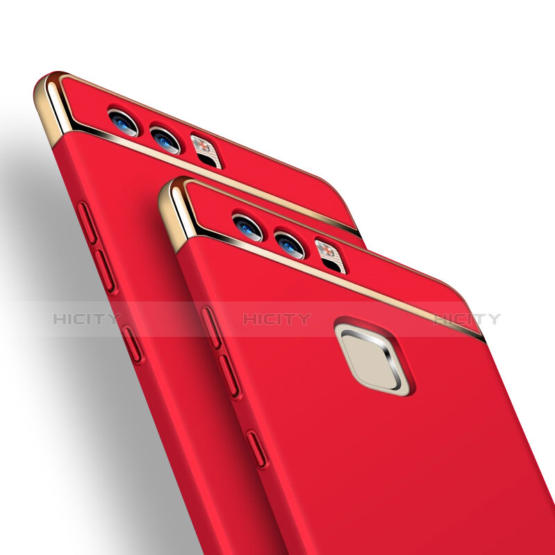 Cover Lusso Metallo Laterale e Plastica per Huawei P9 Plus Rosso