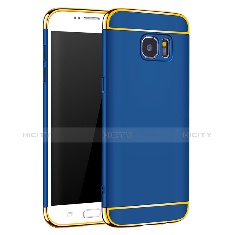 Cover Lusso Metallo Laterale e Plastica per Samsung Galaxy S7 Edge G935F Blu