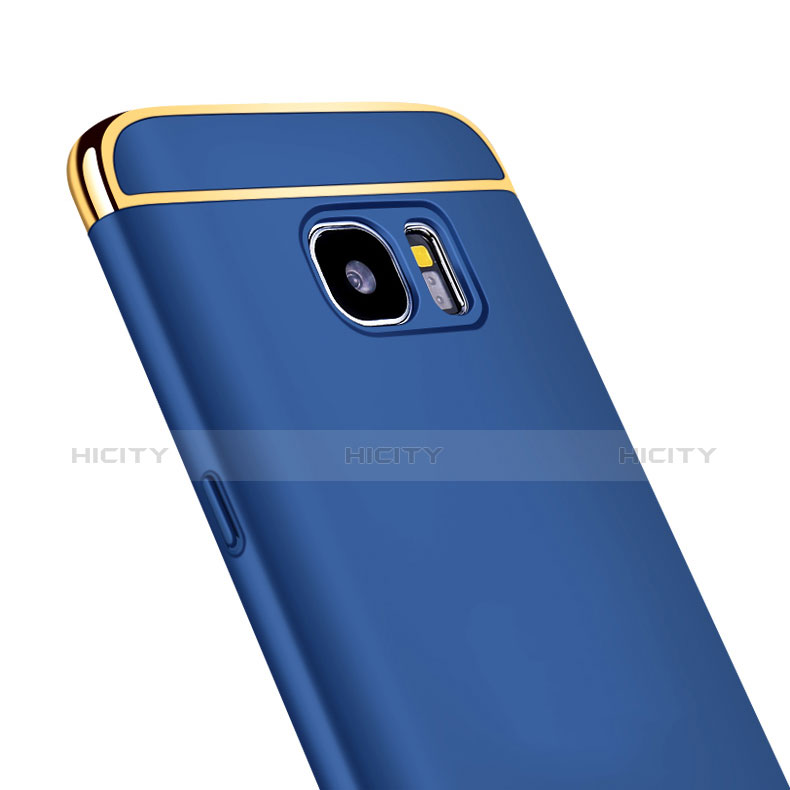 Cover Lusso Metallo Laterale e Plastica per Samsung Galaxy S7 Edge G935F Blu