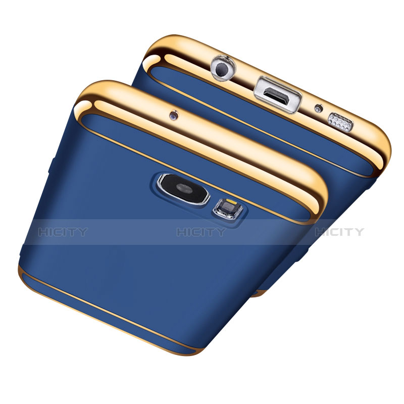 Cover Lusso Metallo Laterale e Plastica per Samsung Galaxy S7 Edge G935F Blu
