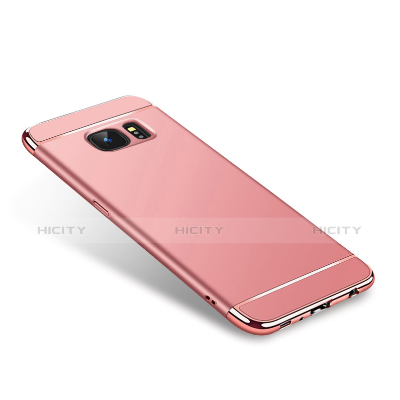 Cover Lusso Metallo Laterale e Plastica per Samsung Galaxy S7 Edge G935F Oro Rosa