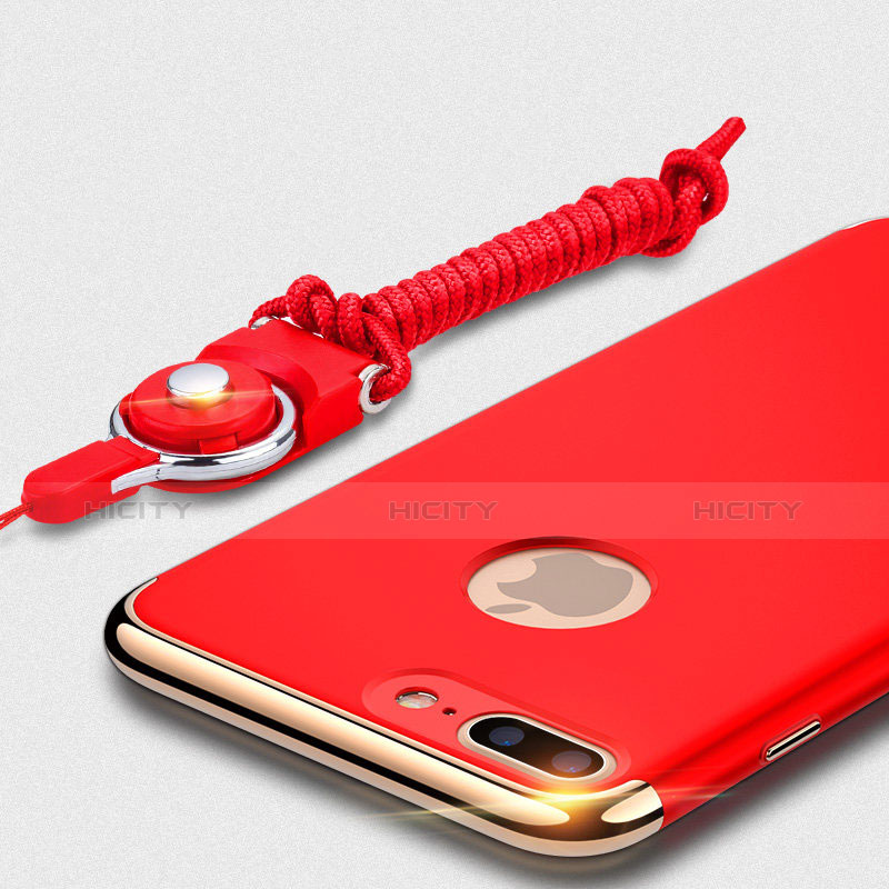 Cover Lusso Metallo Laterale e Plastica R01 per Apple iPhone 8 Plus Rosso