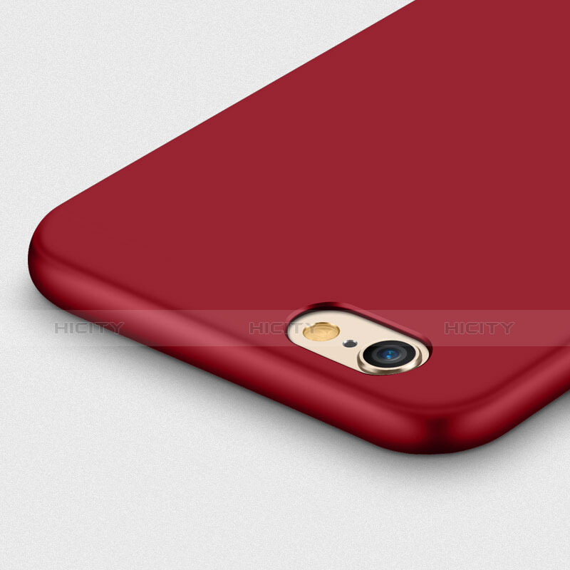 Cover Plastica Rigida Opaca con Anello Supporto A01 per Apple iPhone 6 Rosso