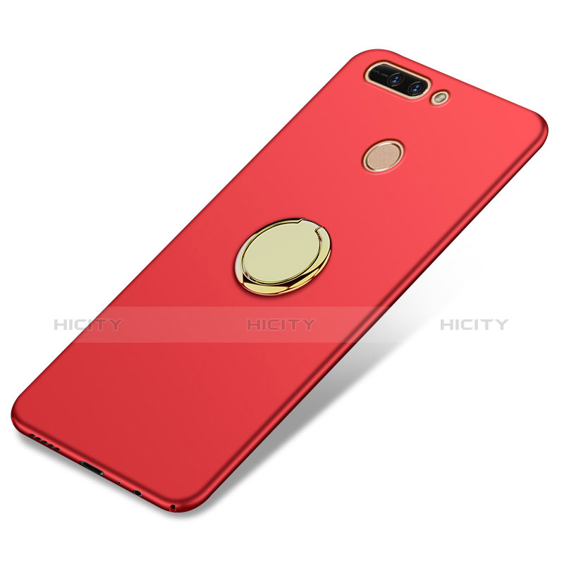 Cover Plastica Rigida Opaca con Anello Supporto A02 per Huawei Honor 8 Pro Rosso