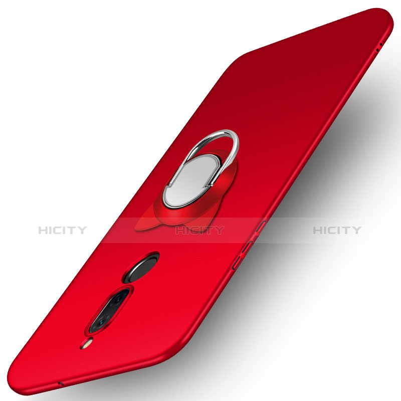 Cover Plastica Rigida Opaca con Anello Supporto A02 per Huawei Maimang 6 Rosso