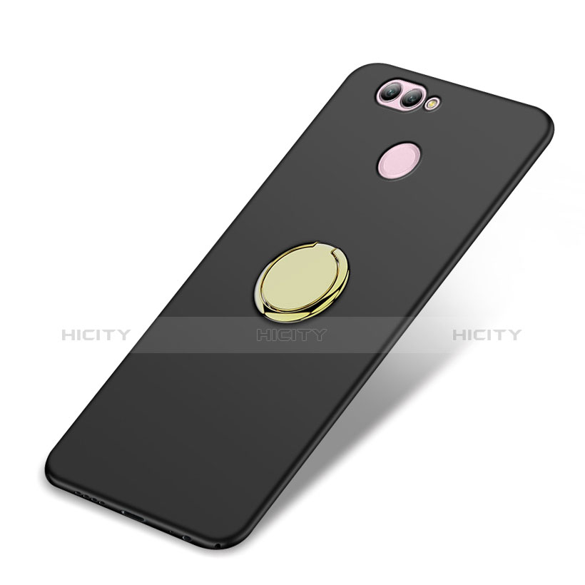 Cover Plastica Rigida Opaca con Anello Supporto A02 per Huawei Nova 2 Nero