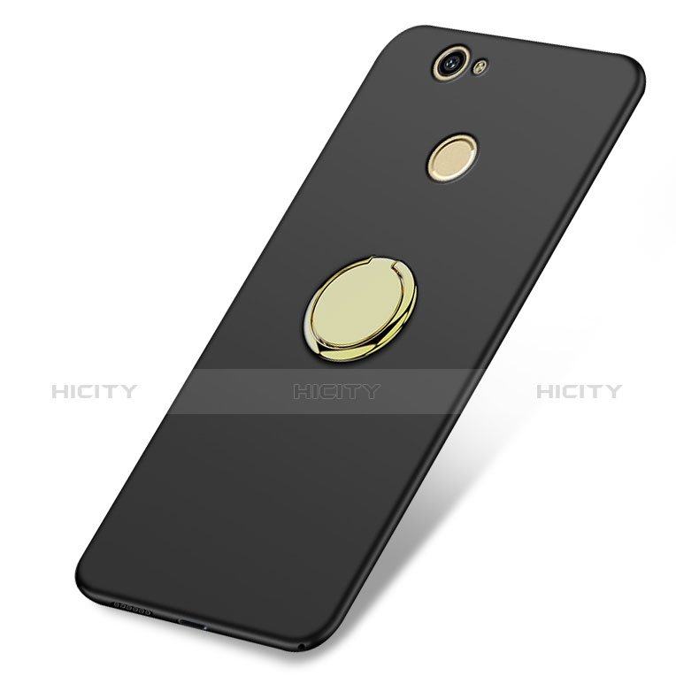 Cover Plastica Rigida Opaca con Anello Supporto A02 per Huawei Nova Nero