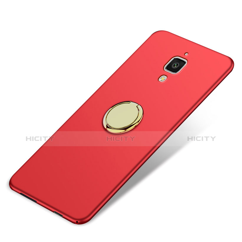 Cover Plastica Rigida Opaca con Anello Supporto A02 per Xiaomi Mi 4 LTE Rosso