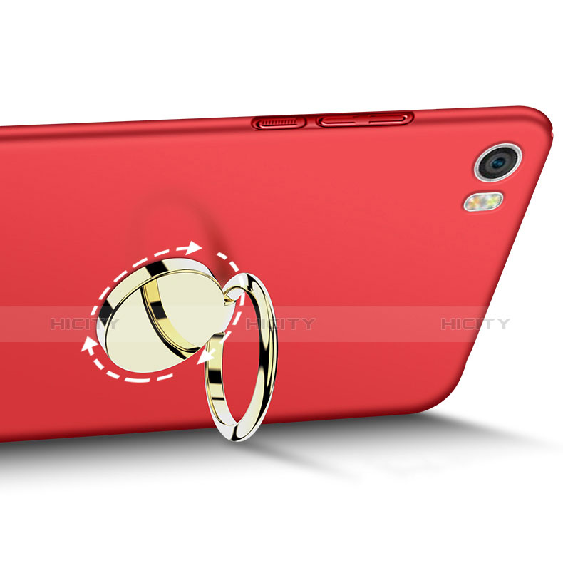 Cover Plastica Rigida Opaca con Anello Supporto A02 per Xiaomi Mi Note Rosso