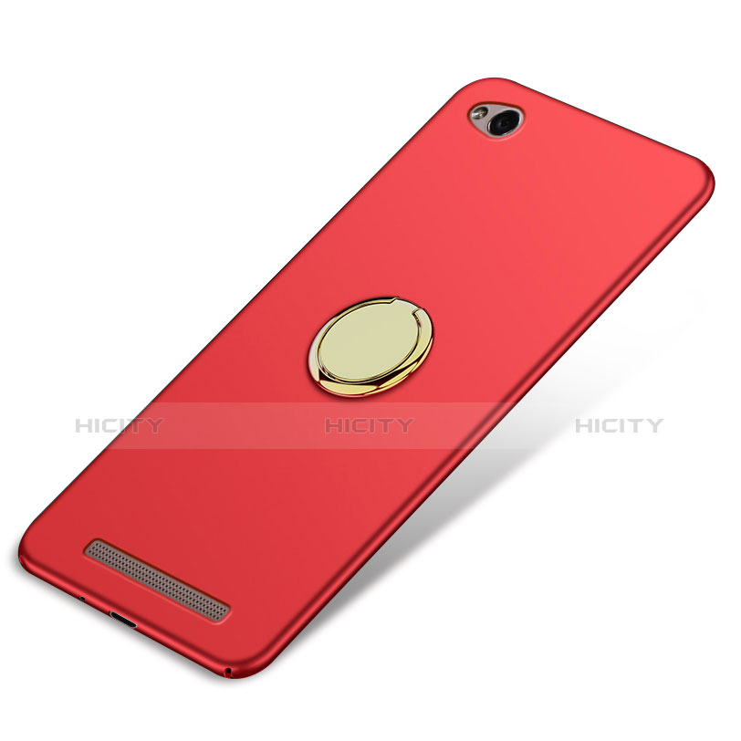 Cover Plastica Rigida Opaca con Anello Supporto A02 per Xiaomi Redmi 3 Rosso