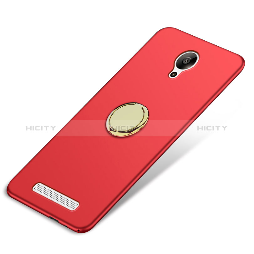 Cover Plastica Rigida Opaca con Anello Supporto A02 per Xiaomi Redmi Note 2 Rosso