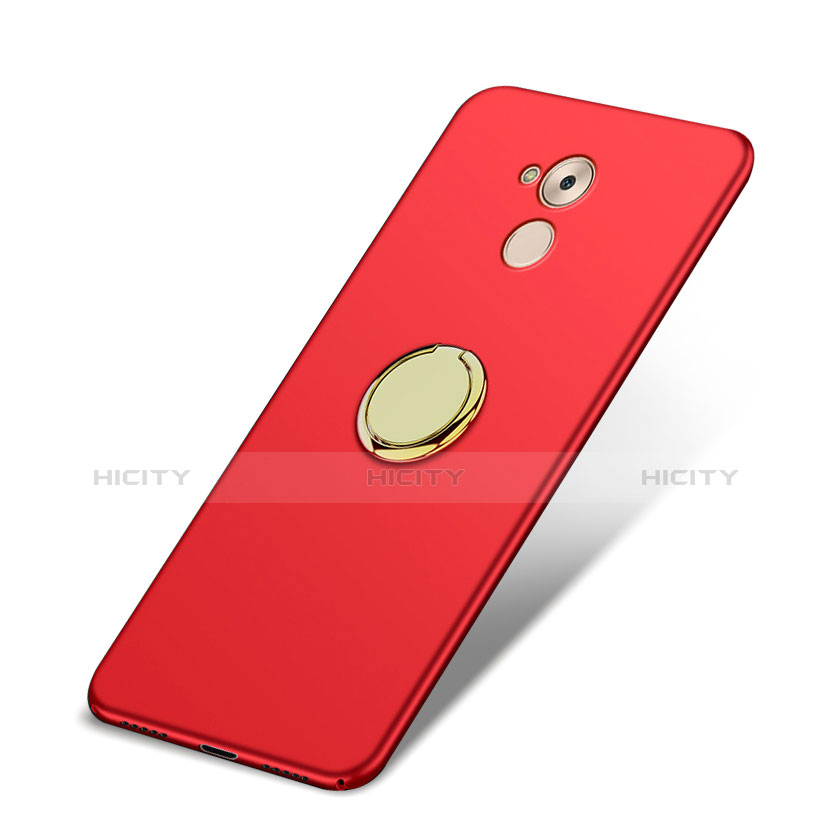 Cover Plastica Rigida Opaca con Anello Supporto A03 per Huawei Enjoy 6S Rosso