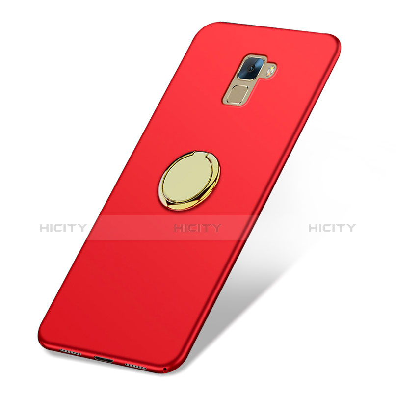 Cover Plastica Rigida Opaca con Anello Supporto A03 per Huawei Honor 7 Dual SIM Rosso