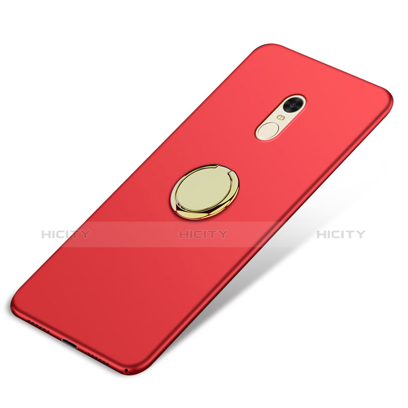 Cover Plastica Rigida Opaca con Anello Supporto A03 per Xiaomi Redmi Note 4 Rosso