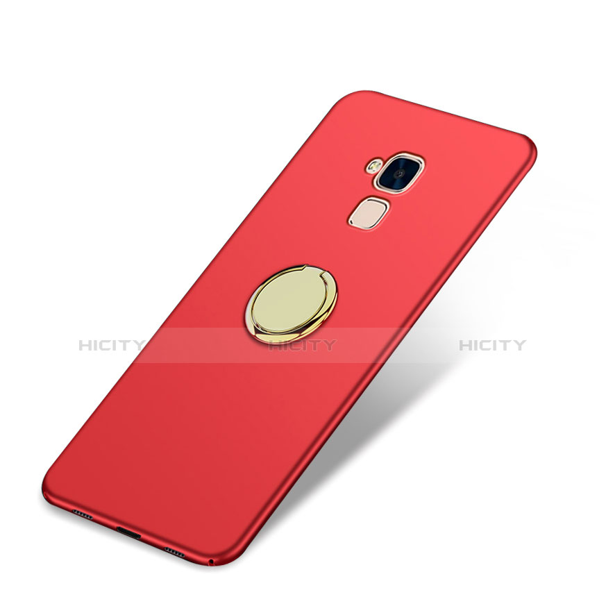 Cover Plastica Rigida Opaca con Anello Supporto A04 per Huawei GT3 Rosso
