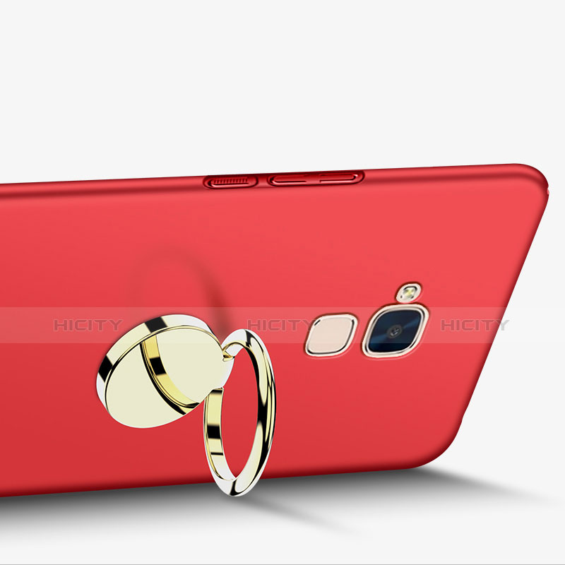 Cover Plastica Rigida Opaca con Anello Supporto A04 per Huawei Honor 7 Lite Rosso