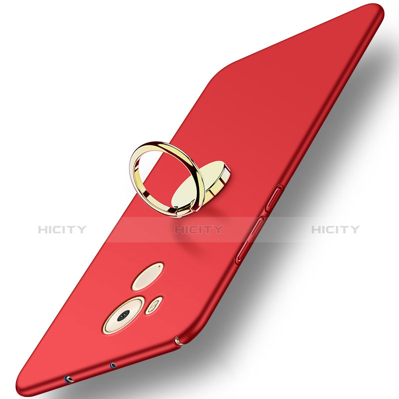 Cover Plastica Rigida Opaca con Anello Supporto A04 per Huawei Mate 8 Rosso