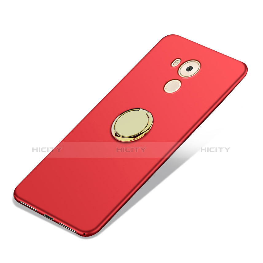 Cover Plastica Rigida Opaca con Anello Supporto A04 per Huawei Mate 8 Rosso