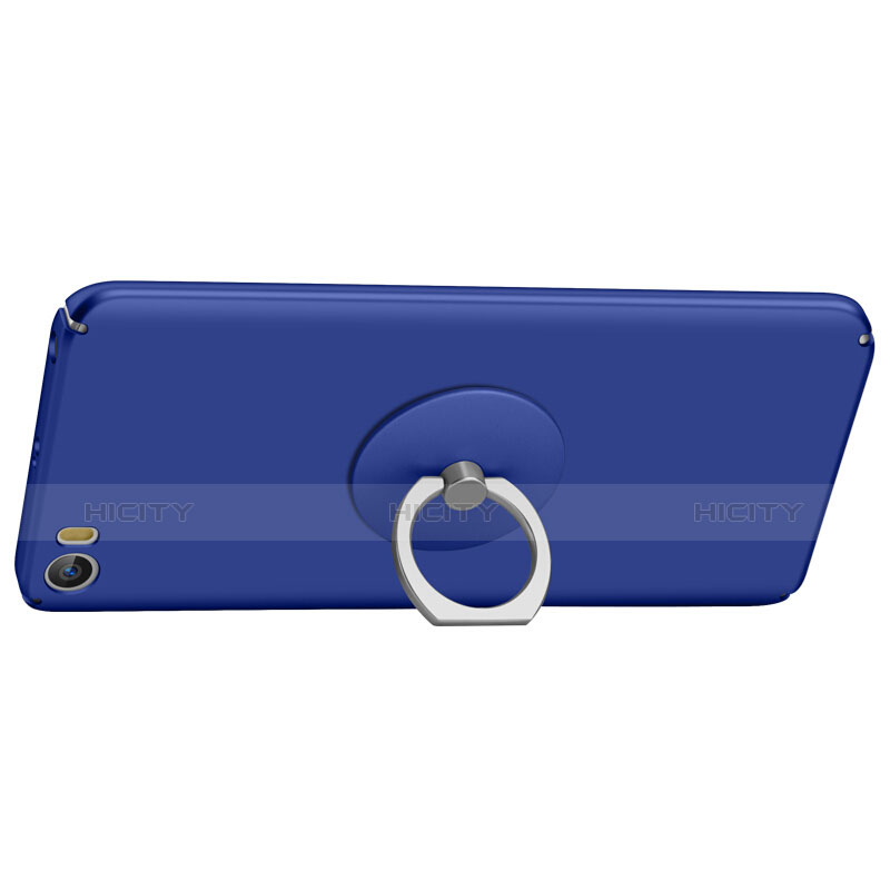 Cover Plastica Rigida Opaca con Anello Supporto A04 per Xiaomi Mi 5 Blu