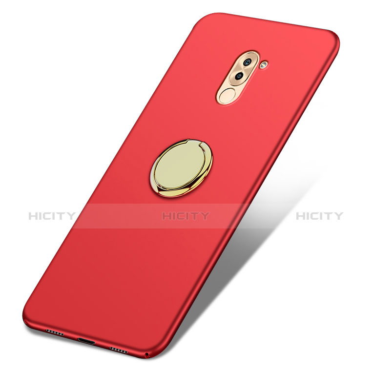 Cover Plastica Rigida Opaca con Anello Supporto A05 per Huawei Honor 6X Rosso