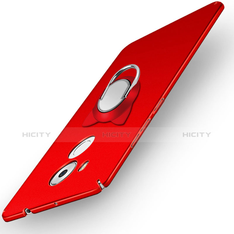 Cover Plastica Rigida Opaca con Anello Supporto A05 per Huawei Mate 8 Rosso