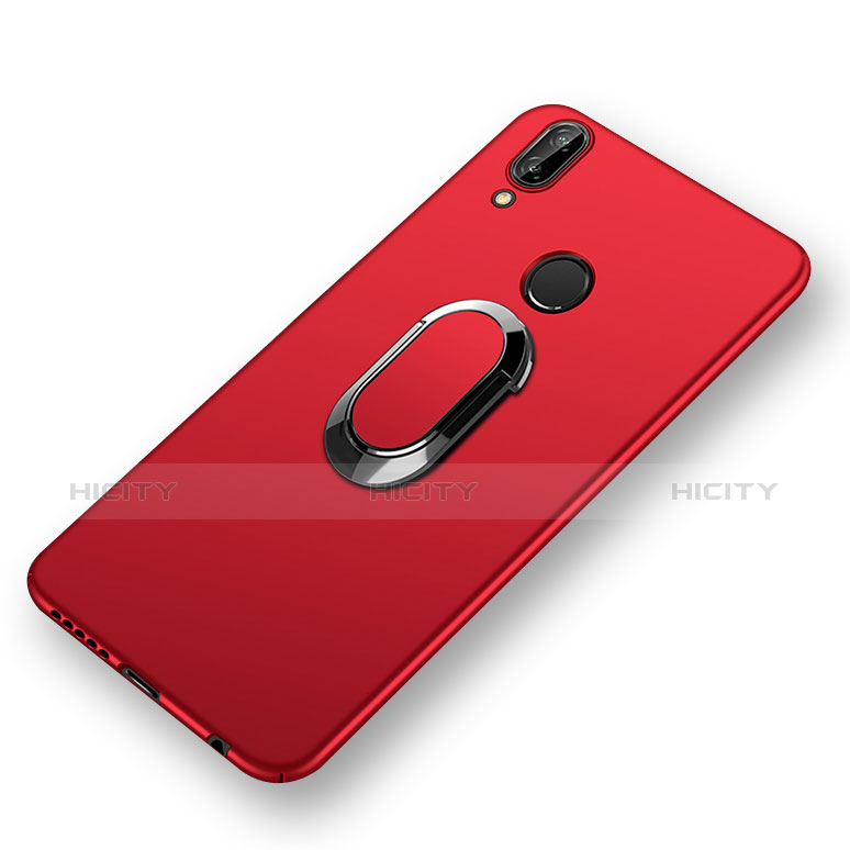 Cover Plastica Rigida Opaca con Anello Supporto e Cordoncino per Huawei P20 Lite Rosso