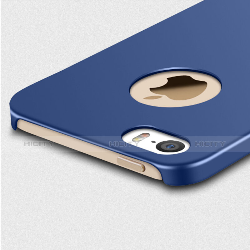 Cover Plastica Rigida Opaca con Anello Supporto per Apple iPhone 5 Blu