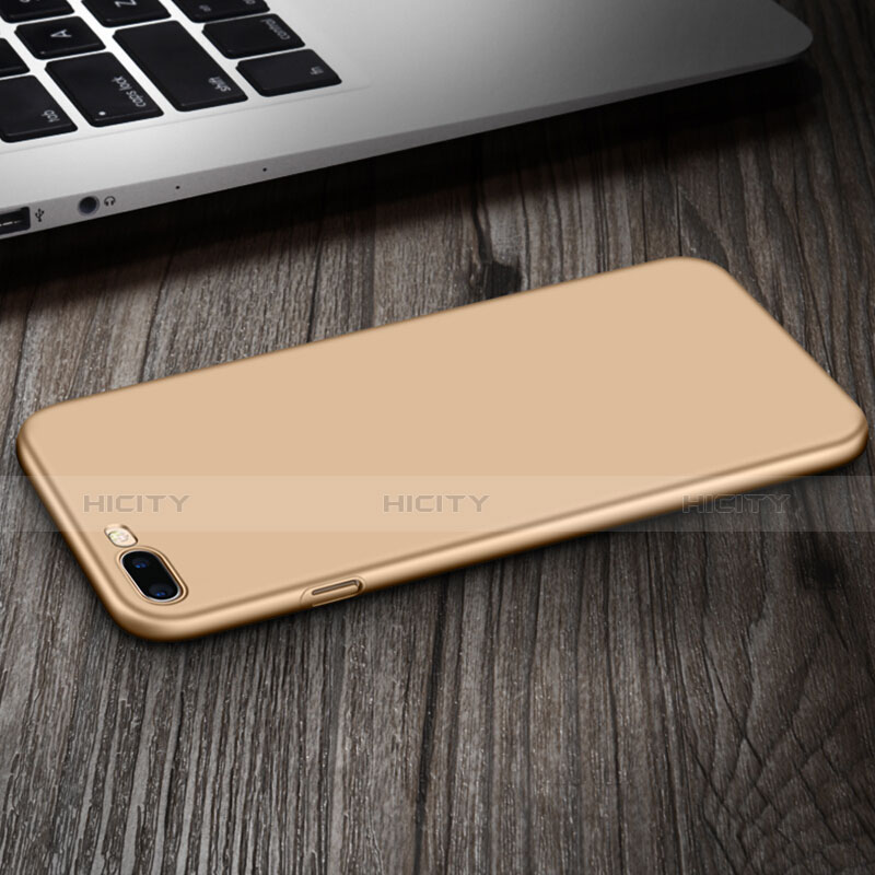 Cover Plastica Rigida Opaca con Anello Supporto per Apple iPhone 8 Plus Oro