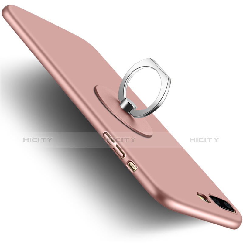 Cover Plastica Rigida Opaca con Anello Supporto per Apple iPhone 8 Plus Rosa