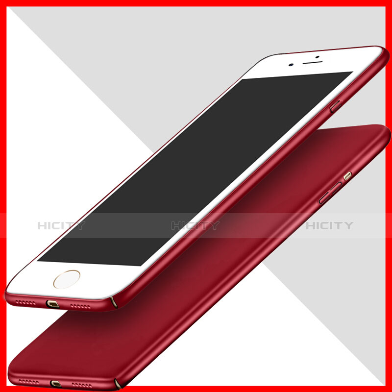 Cover Plastica Rigida Opaca con Anello Supporto per Apple iPhone 8 Rosso