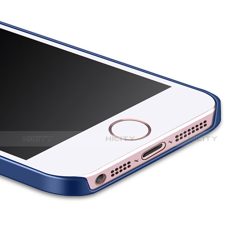 Cover Plastica Rigida Opaca con Anello Supporto per Apple iPhone SE Blu