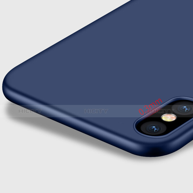 Cover Plastica Rigida Opaca con Anello Supporto per Apple iPhone X Blu