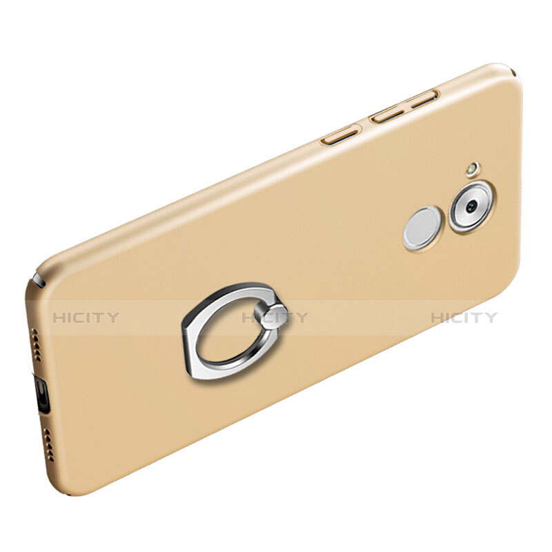 Cover Plastica Rigida Opaca con Anello Supporto per Huawei Enjoy 6S Oro