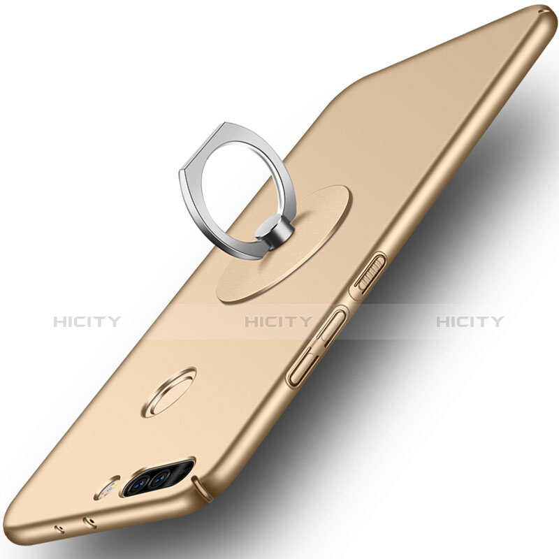 Cover Plastica Rigida Opaca con Anello Supporto per Huawei Honor 8 Pro Oro