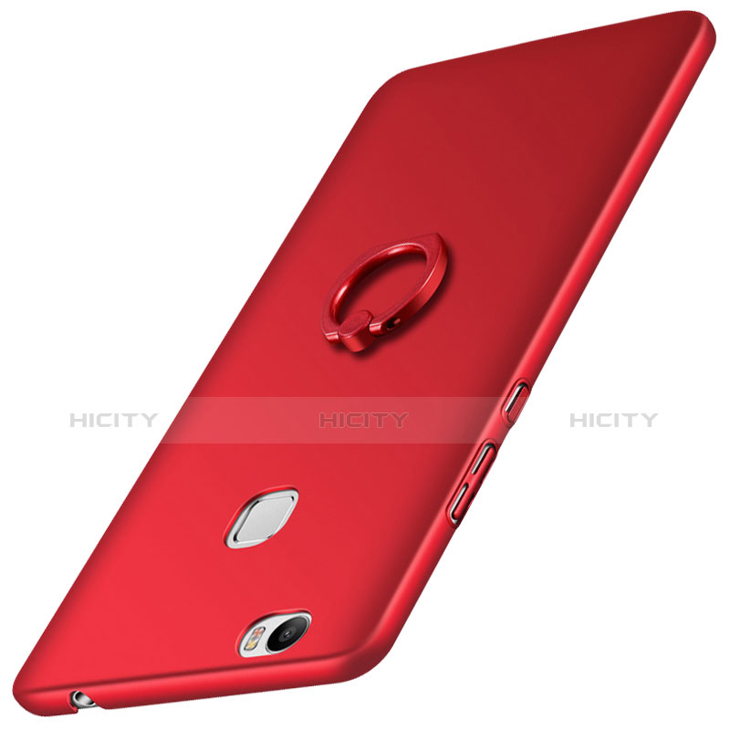 Cover Plastica Rigida Opaca con Anello Supporto per Huawei Honor Note 8 Rosso