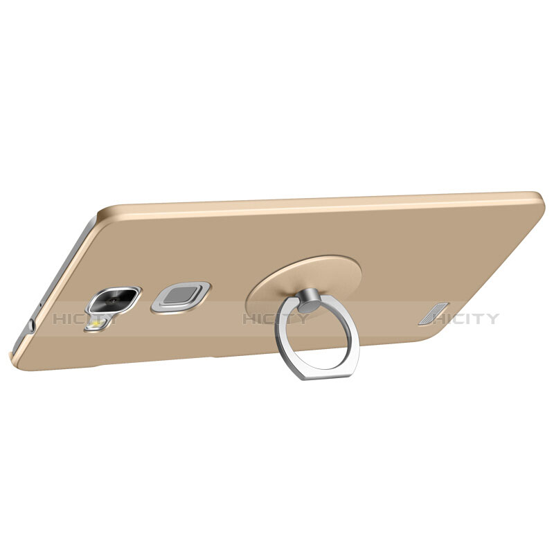 Cover Plastica Rigida Opaca con Anello Supporto per Huawei Mate 7 Oro