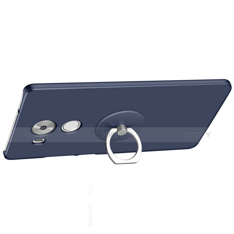 Cover Plastica Rigida Opaca con Anello Supporto per Huawei Mate 8 Blu