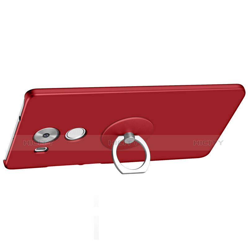 Cover Plastica Rigida Opaca con Anello Supporto per Huawei Mate 8 Rosso