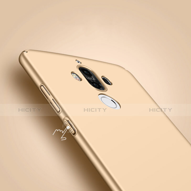 Cover Plastica Rigida Opaca con Anello Supporto per Huawei Mate 9 Oro