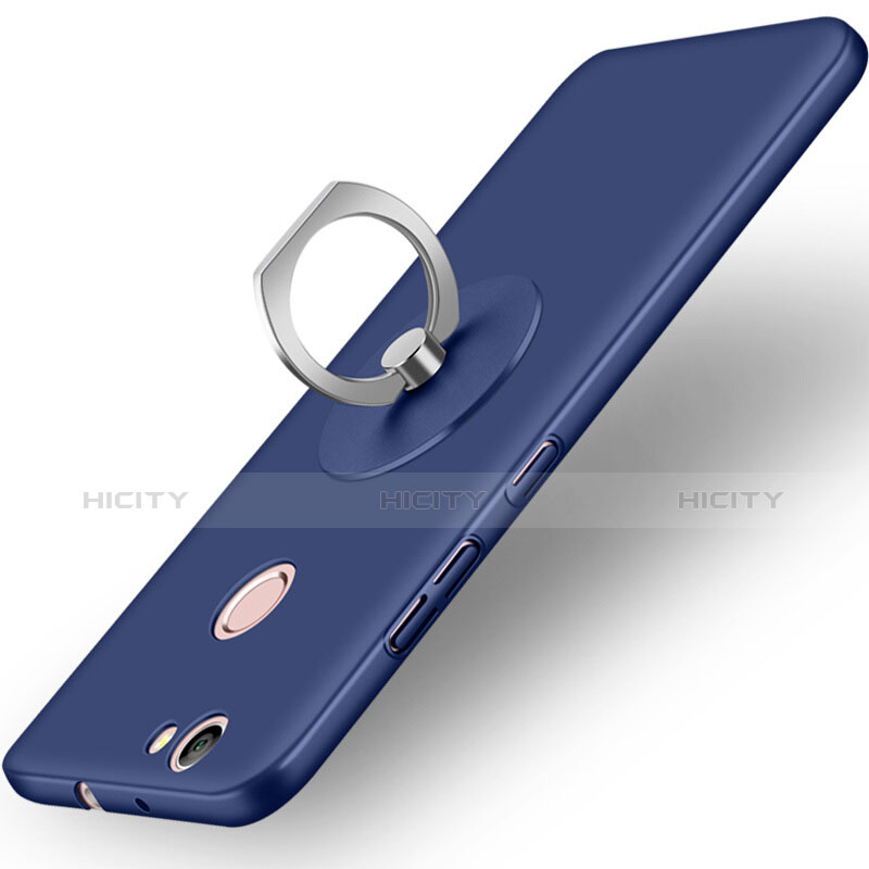 Cover Plastica Rigida Opaca con Anello Supporto per Huawei Nova Blu