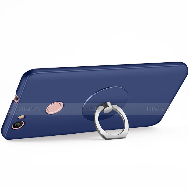 Cover Plastica Rigida Opaca con Anello Supporto per Huawei Nova Blu